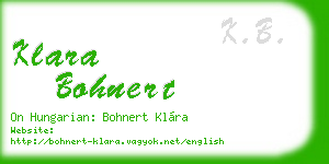 klara bohnert business card